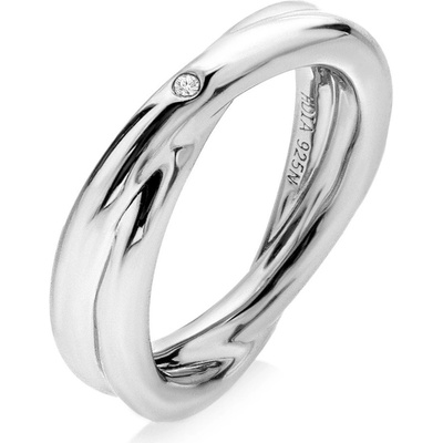 Hot Diamonds Minimalistický strieborný prsteň s pravým diamantom Aura DR291