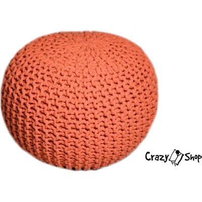 CrazyShop pletený PUF SOLID oranžová