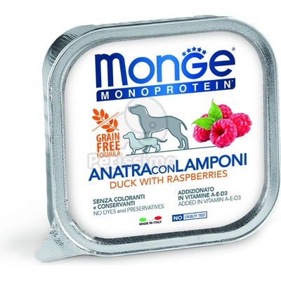 Monge Monoprotein Fruits пастет - патешко, малина 150 г