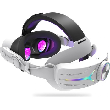 Vortex Virtual Reality Каишка за глава Елитна каишка с 12000 mAh батерия | за Meta Quest 3S и Quest 3 (VVR.C2PRO.STRAP.BATTERY.WHT.QUEST3.2024)