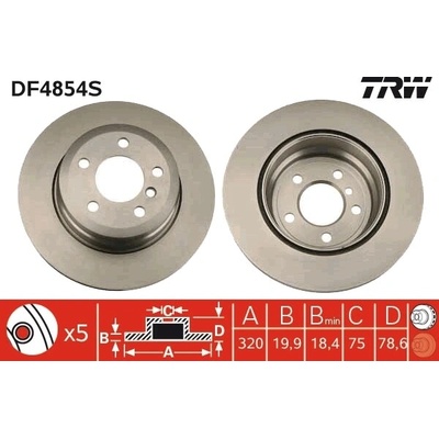 Brzdový kotúč TRW DF4854S