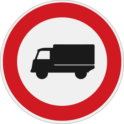 Dopravní značka B4 Zákaz vjezdu nákladních automobilů