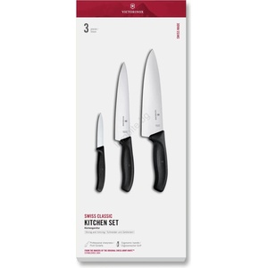 Victorinox - Комплект кухненски ножове SWISS CLASSIC, 3 бр. , черен (GG686)