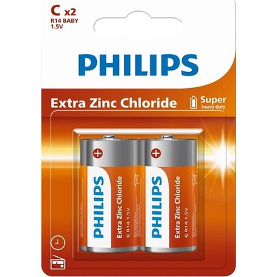 Philips Батерии цинкови Philips Long Life LR14(C), 1.5V, 2 бр (R14L2B)