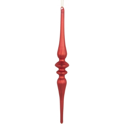 Clayre & Eef Červená skleněná vánoční ozdoba – 4x29 cm