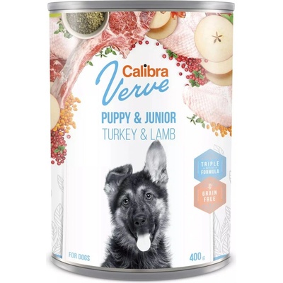 Calibra Dog Verve GF Junior Пуйка и Агне 400 г
