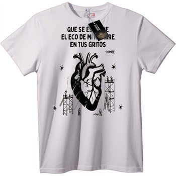 NOONEBRAND Тениска Ехо на сърцето - 2XL, White
