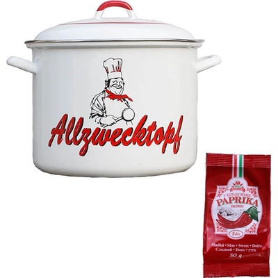 Perfect Cauldron smaltovaný hrniec s pokrievkou kuchár 28 cm 13 l, sladká paprika GURMÁN 50 g