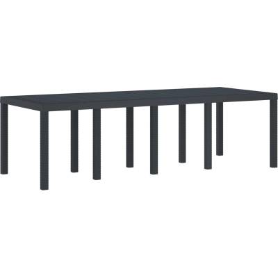 vidaXL Градинска маса Антрацит 250 x 100 x 73 см полиратан (3378516)
