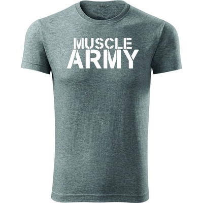 Dragova fitness tričko muscle sivá