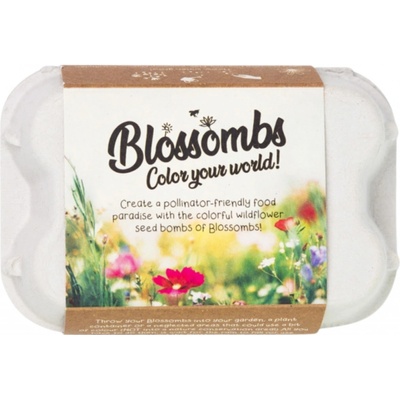 Blossombs Semínkové bomby - Dárkový box na vajíčka (6 ks) - Blossombs Dárková sada semínek divokých květin Egg Box – 6 ks, multi barva, papír