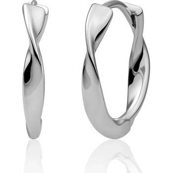 Sparkling Jewels Krútené strieborné náušnice EAS28