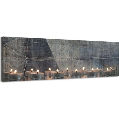 Obraz na plátne Panoráma, Sviečky, 36x118cm