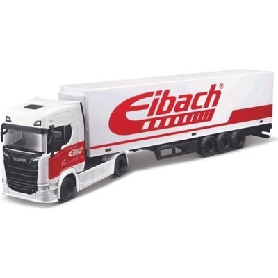 Bburago Truck with trailer Scania 770 S White Trailer Eibach 1:43