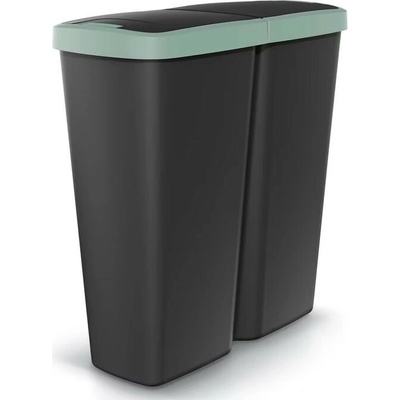 Monzana® Odpadkový koš Duo 50 L Černá/Zelená