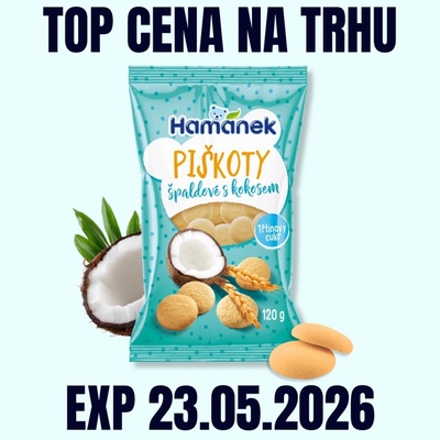 Hamánek špaldové piškoty s kokosem 120 g – Zboží Dáma