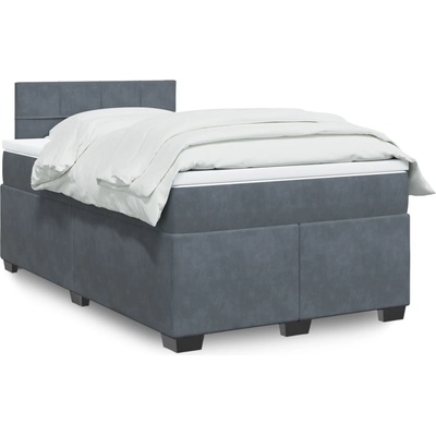Petrashop 3286259 Boxspring postel s matrací tmavě šedý samet Šedá