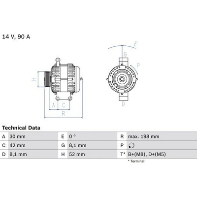 Alternátor BOSCH 0 986 041 800