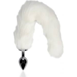 Shots Toys Разширител с пухкава бяла опашка Ouch! Fox Tail