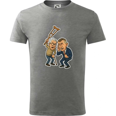 Babiš a berle tričko dětské bavlněné Tmavě šedý melír – Zboží Dáma