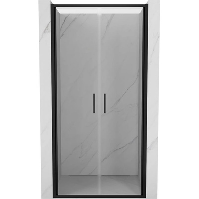 Mexen Exo двойни люлеещи се душ врати 80 cm, прозрачни, черни - 814-080-000-70-00 (814-080-000-70-00)