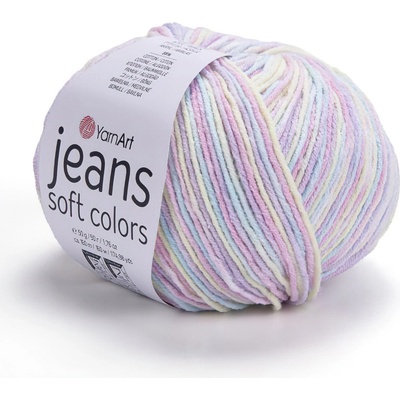 Pletací / háčkovací příze YarnArt JEANS SOFT COLORS 6212 sladká růžová, melírovaná, 50g/160m