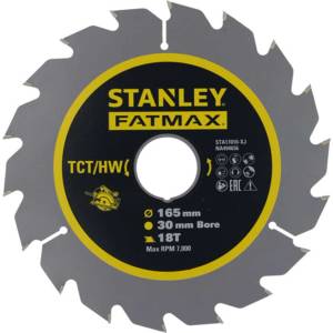 STANLEY - Пилен диск за дърво 165x30 мм, 18 зъба STA17010-XJ (STA17010-XJ)