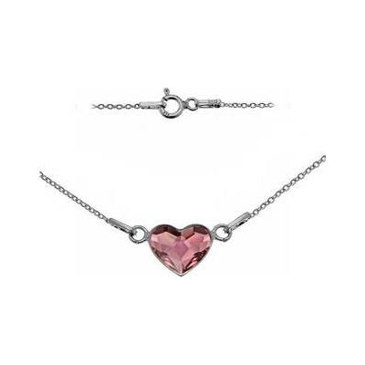 Nubis stříbrný se srdcem Crystals from Swarovski Antique Pink NB 0201 AP