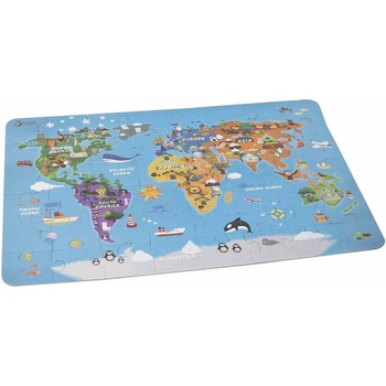 Classic World Детски дървен пъзел - карта на света (cw40017)