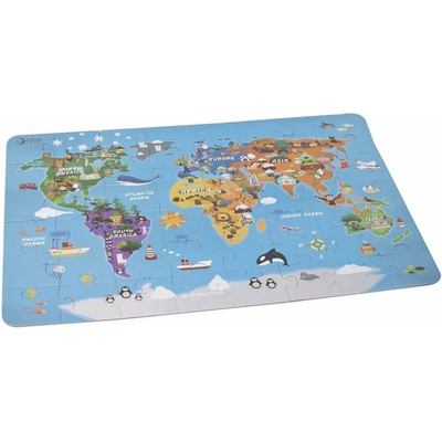 Classic World Детски дървен пъзел - карта на света (cw40017)