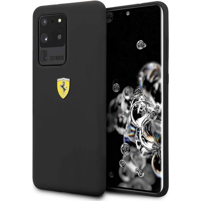 Ferrari SF Silicone Cover - дизайнерски силиконов (TPU) кейс за Samsung Galaxy S20 Ultra (черен)