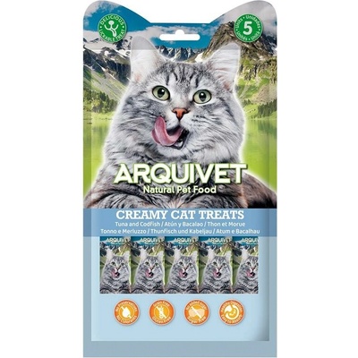 ARQUIVET Krémový snack s tuniakom a treskou 5 x 14 g