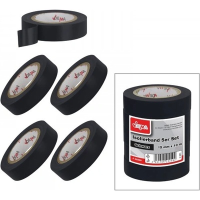 Dema Elektrikárska izolačná páska 15 mm x 10 m 5 ks čierna