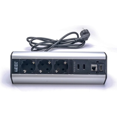 TOO 3 Plug + 2 USB 1,8 m (DPS-114-3S)