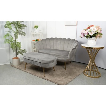 Комплект диван и табуретка kjl213 сив