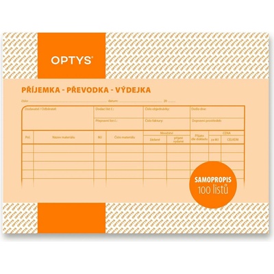 Optys 1087 Příjemka, převodka, výdejka A5