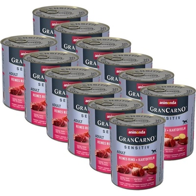 Animonda GranCarno Sensitiv Adult hovězí s bramborami 12 x 800 g