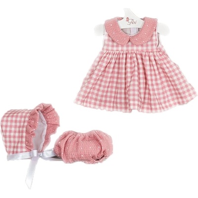 Asi Dolls Дрехи за кукла Asi Dolls - Мария, рокля на квадрати, шапка и гащички, 43 cm (3366720)