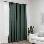 Pure Line Home Завеса с ленена текстура в цвят зелен с перделък, 290 x 245 см