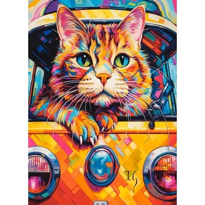 Castorland - Puzzle Cat Bus Travel - 100 piese