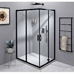 SAPHO Sigma - Душ кабина 100x90 см, матово черно/прозрачно стъкло GS2110BGS2190B (GS2110BGS2190B)