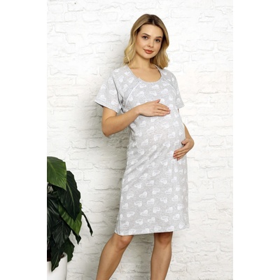 Tehotenská nočná košeľa 21279 Grey Hearts