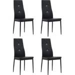 vidaXL Tрапезни столове, 4 бр, черни, изкуствена кожа (246188)