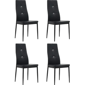 vidaXL Tрапезни столове, 4 бр, черни, изкуствена кожа (246188)