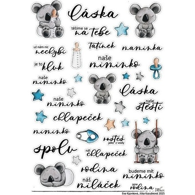 HuráPapír Samolepky A5 - Chlapeček a koala č.2
