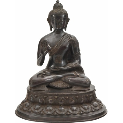 Sanu Babu Buddha Amoghasiddhi, mosazná socha, 35cm