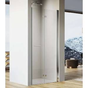 RONAL - Сгъваеми врати за душ 90 см, десни, aluchrom/прозрачно стъкло SOLF1D0905007 (SOLF1D0905007)