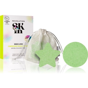 Revolution Skincare Rinse & Rise почистваща гъбичка за лице 10 бр