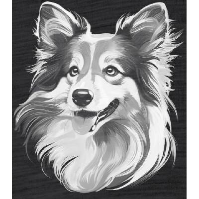 123TRIKO termoska Sheltie, bílý tisk 500 ml