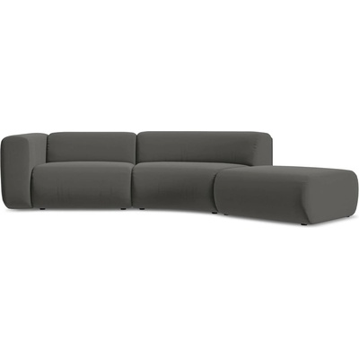 makamii Сив кадифен шезлонг (десен ъгъл) Ekahi - Makamii (EKAHI_4SOR_3_P1_C2)